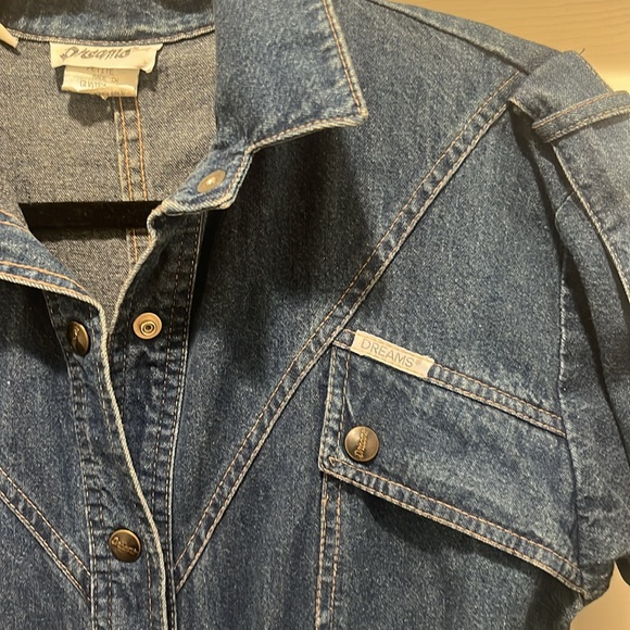 Vintage 80s Dreams Denim Jumpsuit EUC Petite (Small) - Picture 5 of 8